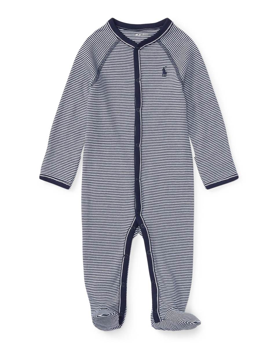 Yarn-Dyed Cotton Footie Coverall, Size Newborn-
